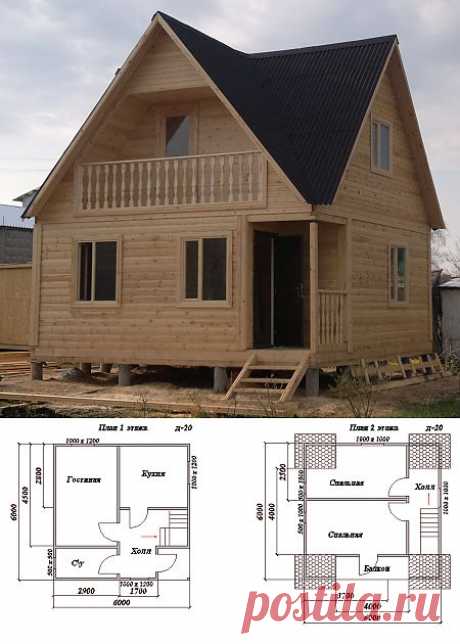 Дом из бруса 6x6, четырехфронтонник (Д-20) - ООО Стимул, строим под ключ!