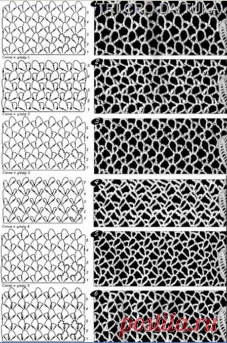 Сетки-соты. Ирландское кружево. 22 вида