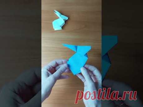 🐇Заяц из бумаги. Оригами зайчик. Origami Rabbit Paper Craft DIY #shorts