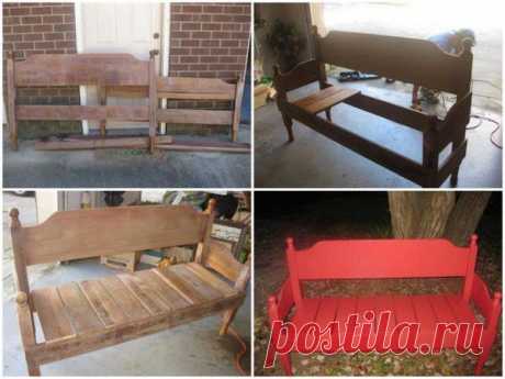 DIY New Bench Using Old Headboards - Find Fun Art Projects to Do at Home and Arts and Crafts Ideas | Find Fun Art Projects to Do at Home and Arts and Crafts Ideas