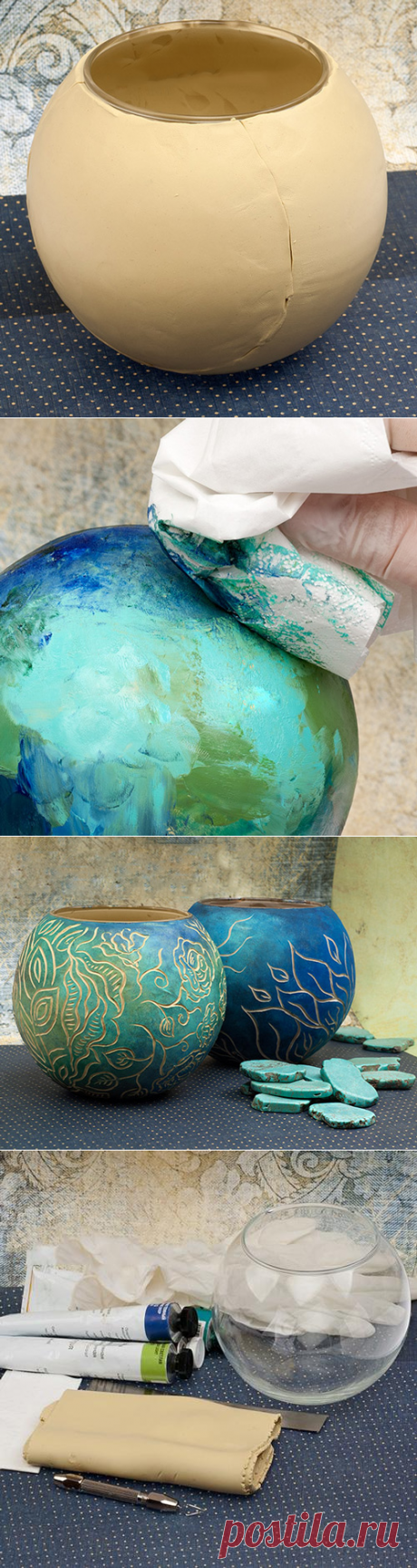 Декоративная ваза в технике сграффито. Идеи для творчества