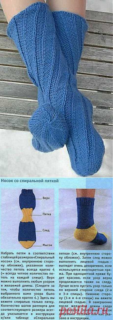 Вязание:спиральные носки.