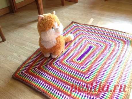 Полосатый коврик крючком/Striped rug crochet