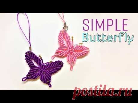 Macrame tutorial - how to make a Simple butterfly keychain - Hướng dẫn thắt dây móc khóa con bướm