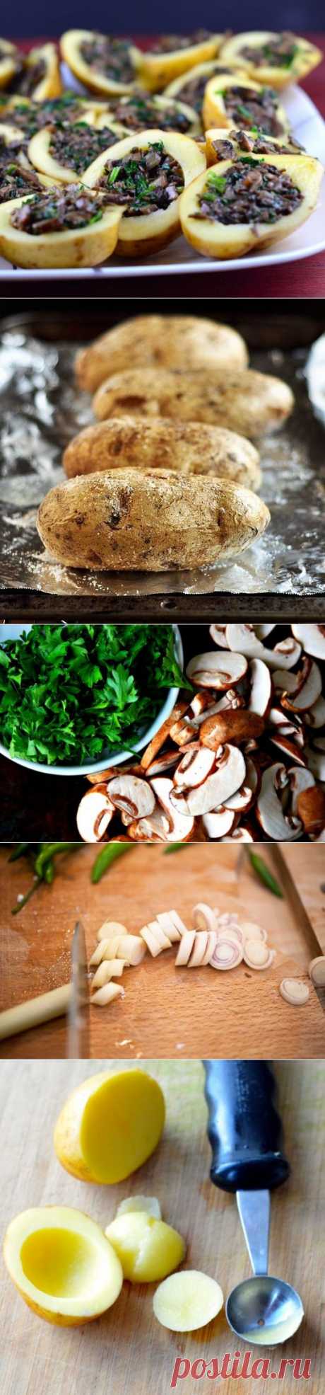 Как приготовить картошка запеченная с грибами в духовке - рецепт, ингридиенты и фотографии