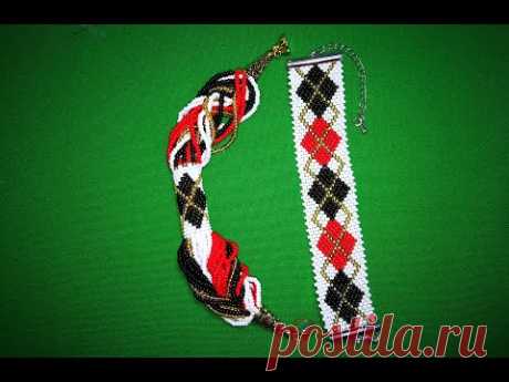 Жгут на 15 бисерин. Браслет из бисера Ч.1 из 5. Tutorial. DIY. Кирпичное плетение. Beaded bracelet.