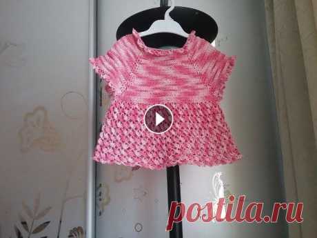 Топ меланжевый крючком  на девочку 4-5 лет / Crochet blouse summer Легкий топ, вяжется сверху вниз. Вам понадобится 100 грамм пряжи 560м/100гр, крючок №2 Это может быть основой для платья. Музыка:...