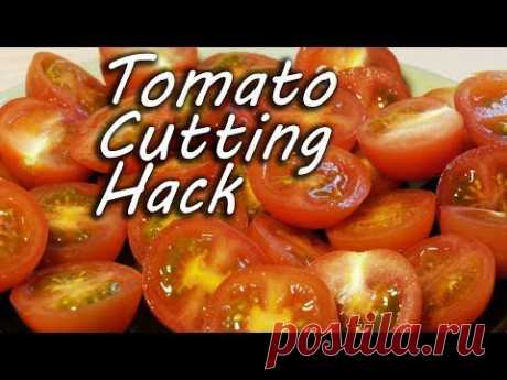 How to Cut Tomatoes Like a Ninja - Cooking Hack