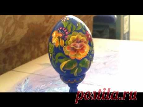 Роспись Деревянного Яйца. Decorative Painting of Egg