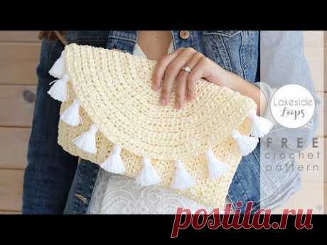 Evelyn Clutch FREE crochet pattern video tutorial