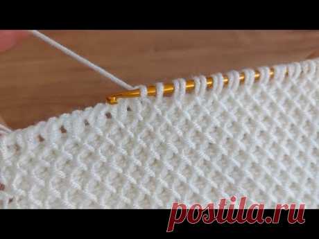 Easy Knitting Tunisian Baby Blanket - Tunus işi Çok Kolay Battaniye Yelek Örgü Modeli..