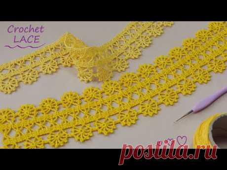 Очень простое ЛЕНТОЧНОЕ КРУЖЕВО вязание крючком для начинающих🌿Easy to Crochet TAPE LACE Tutorial🌿