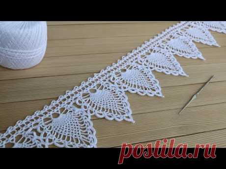 ЛЕНТОЧНОЕ КРУЖЕВО вязание крючком КАЙМА схема узора МАСТЕР-КЛАСС How to Crochet Lace Tape Ribbon