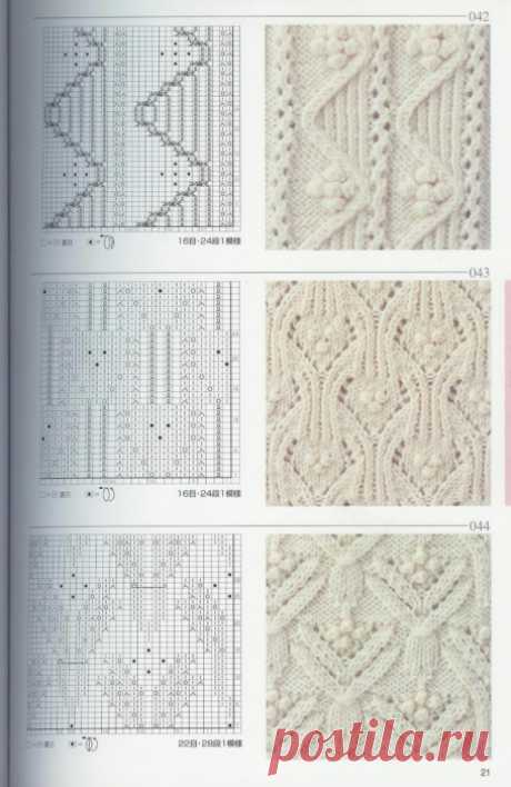 Красивые сложные узоры (спицы) и мастер класс по вывязыванию пройм и горловины