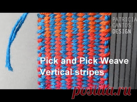Weave vertical stripes - Weaving lesson for beginners
