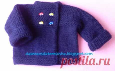 Das Mãos da Teresinha: Casaco de tricô para bebé tam. 6 meses (com PAP)