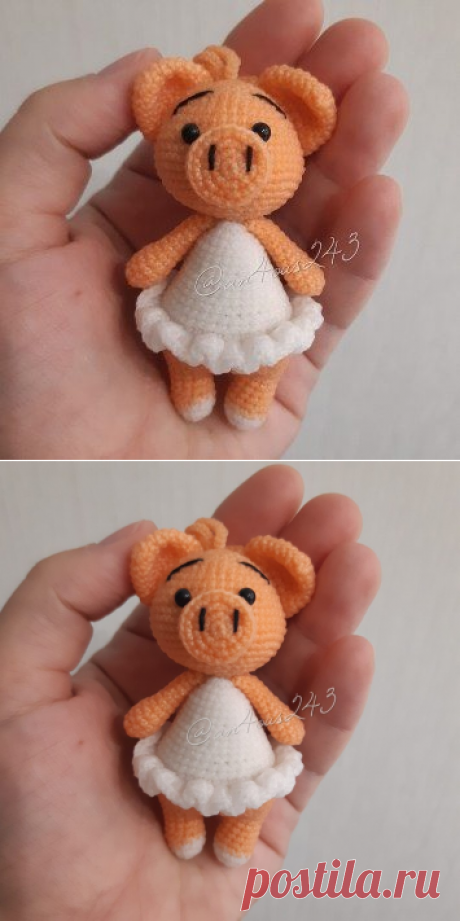 Поросенок амигуруми в платьице крючком | Hi amigurumi