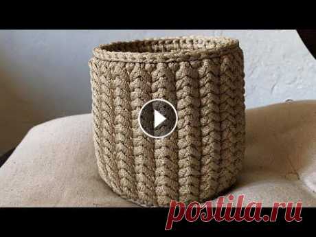 УНИКАЛЬНЫЙ УЗОР ДЛЯ КОРЗИНЫ. плотный узор крючком | SHODDI crochet basket Делюсь с вами крутым узором для корзины. Его можно применять и в сумках, но учитывайте, что вес такой сумки будет значительным) Вяжу из полиэфирного ш...