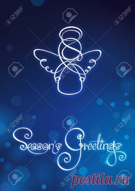 Seasons Greetings - Angel Card EPS V10 File Has Red, Blue And.. Royalty Free Cliparts, Vectors, And Stock Illustration. Image 16691179.