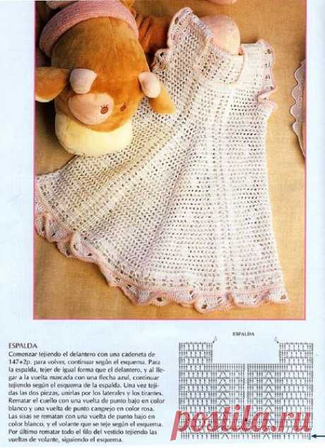 TRICO y CROCHET-madona-mía: Vestidos a crochet para bebes con gráficos