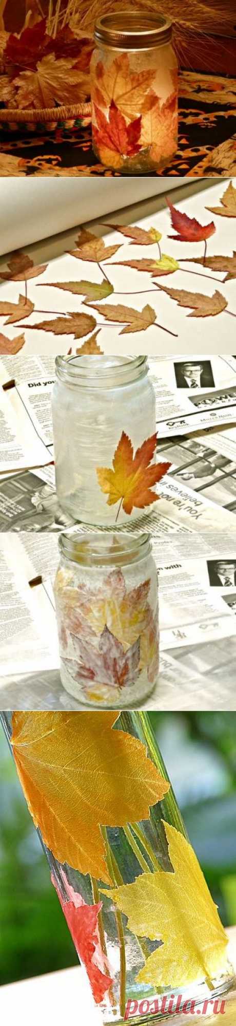 Маленькая Осень листья и Мейсон Jar Повторное использование проекта | Пряники снежинки