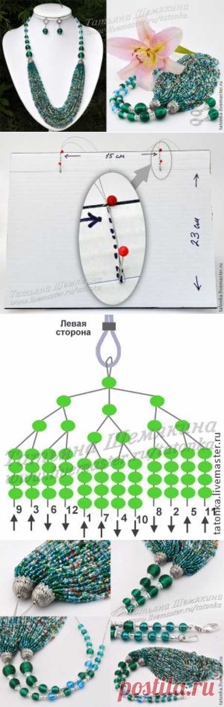 Мастер-класс: «Колье с бисерным «каскадом» - Ярмарка Мастеров - ручная работа, handmade