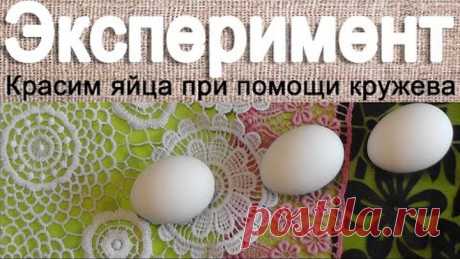 Красим яйца при помощи кружева - Эксперимент