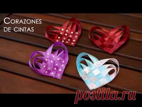 Corazón de Cintas para Cabello, Broche, Colgante o Regalo