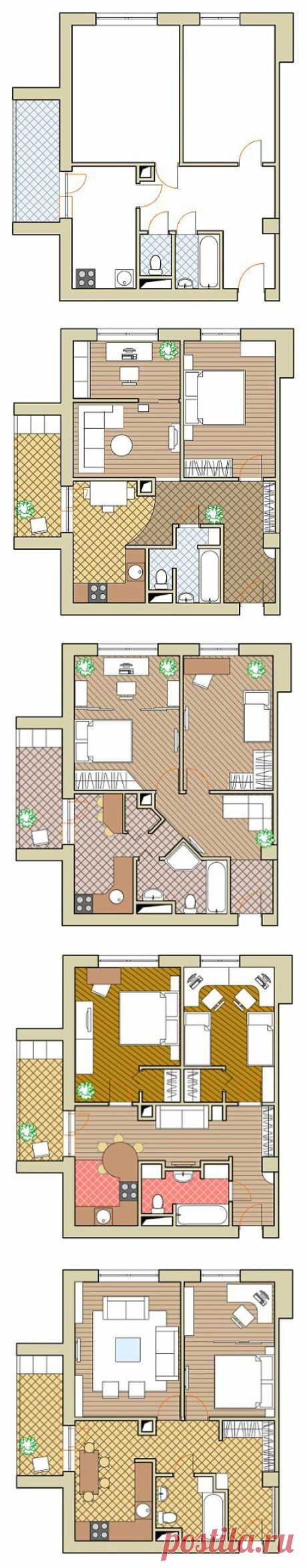 Планировка недели: двушка в кирпичном доме серии II-67 . Двухкомнатные квартиры представлены в двух планировках: 48,7 квадратного метра – общая площадь, комнаты 15,9 и 11,6 квадратного метра; и 49,2 квадратного метра – общая, комнаты 16,1 и 12,9 квадратного метра, санузел всегда раздельный. Мы рассмотрим 5 вариантов планировки квартиры площадью 49,2 квадратного метра.