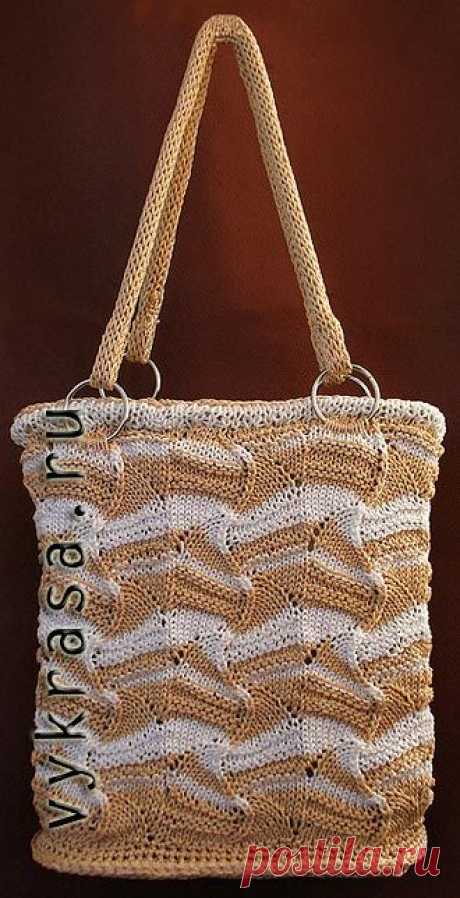 Женская сумка, вязаная узором в стиле &quot;Миссони&quot; спицами и крючком