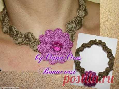 crochet Dahlia necklace