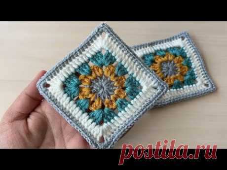 💯THE WORLD'S EASIEST CROCHET PATTERN/ gorgeous square motif / çiçekli kare motif / motif battaniye