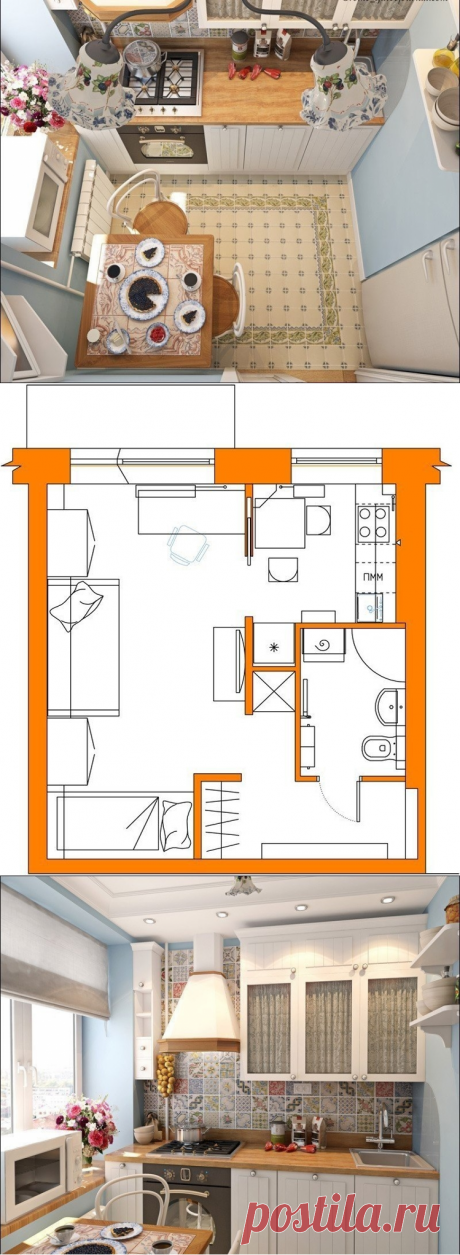 Дизайн квартиры в хрущёвке 28 кв.м. - Дизайн интерьеров | Идеи вашего дома | Lodgers
