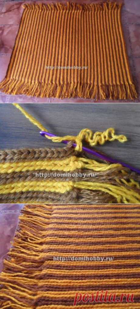 Боснийское вязание. Коврик с бахрамой.