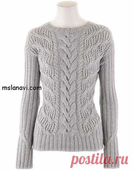 Ажурный пуловер спицами от Iris Von Arnim | Вяжем с Ланой