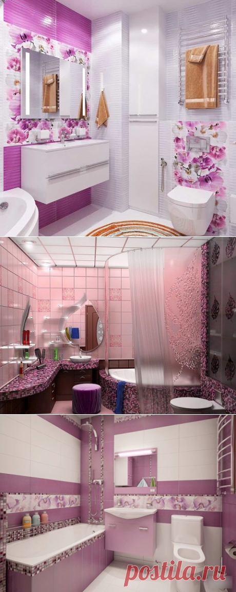 Нежный цвет в интерьере ванной комнаты!