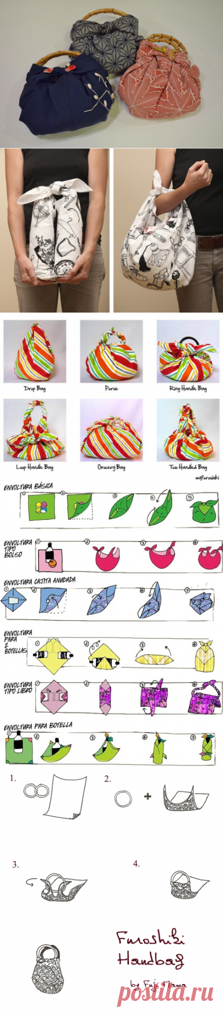 Modelos e instrucciones para hacer bolsos Furoshiki | El blog de LosAbalorios.com