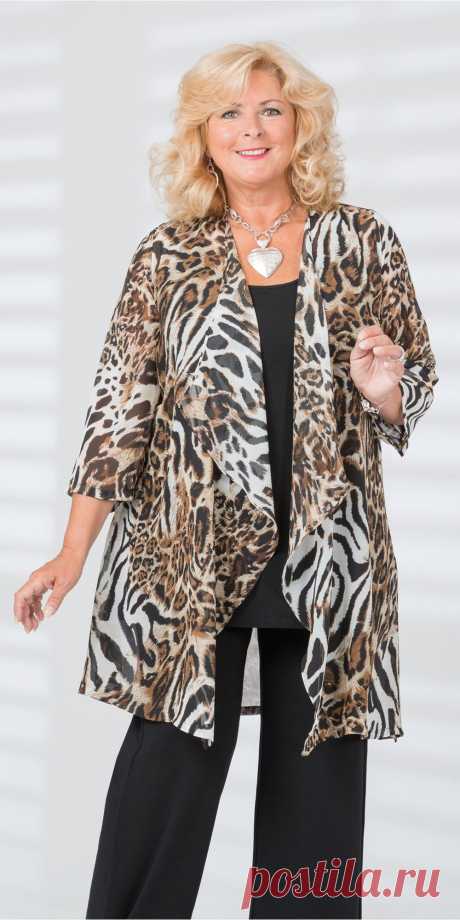 Kasbah brown/leopard voile waterfall jacket