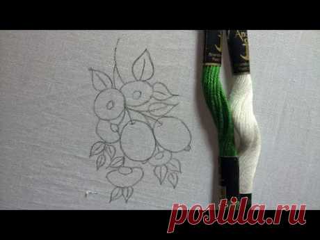 Hand embroidery. Lemon embroidery design.