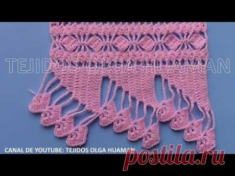 puntilla o borde # 3 para colcha tejida a crochet - YouTube