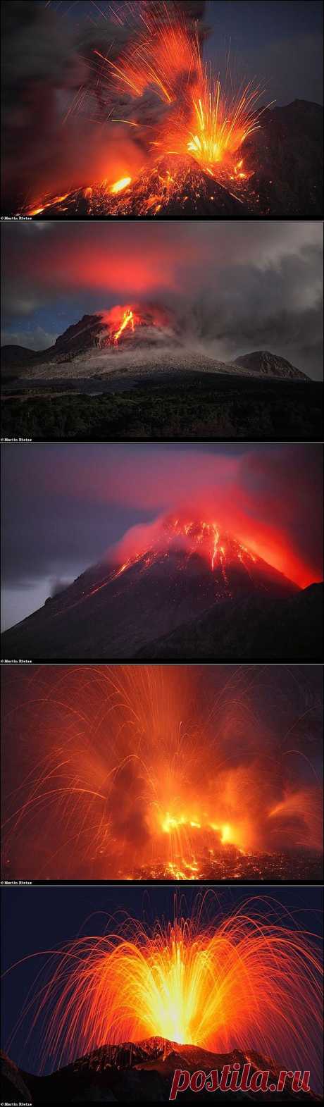 Извержение вулканов.