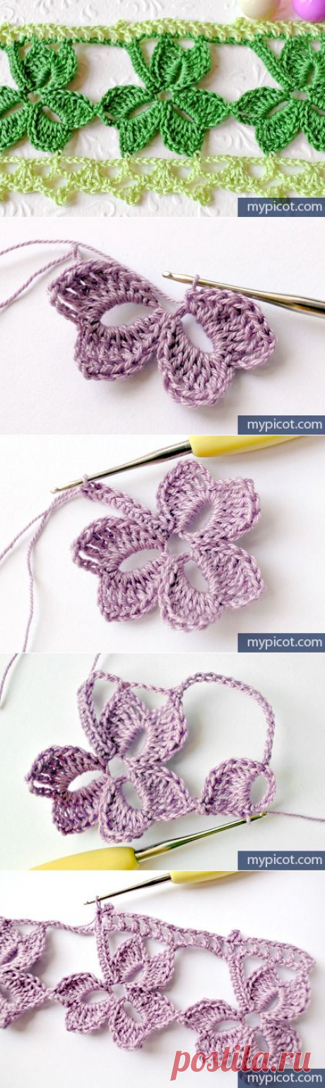 Crochet Trefoil Lace edging with Free Pattern -