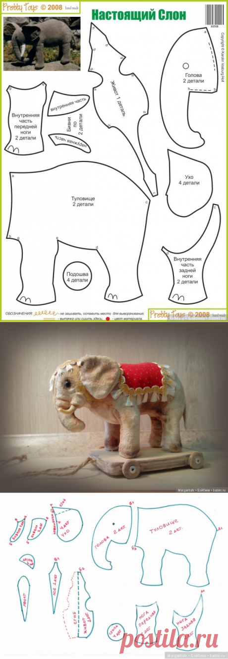 Выкройка винтажного слона / Слон / Бэйбики. Куклы фото. Одежда для кукол