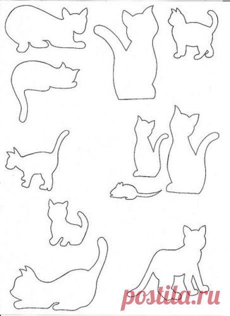 Коты, кошки, котята - вся эта красота может поселиться в виде рисунка или аппликации на Вашей сумке! Идеи и шаблоны! | Юлия Жданова | Дзен