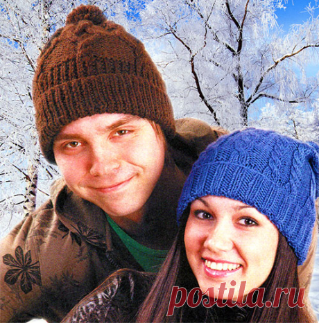 Мужская и женская шапки спицами для зимы | ВЯЗАНИЕ ШАПОК: женские шапки спицами и крючком, мужские и детские шапки, вязаные сумки