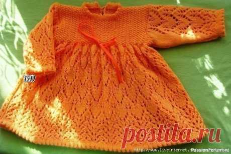 Весёлое платьице для маленькой девочки | Вязание спицами для детей