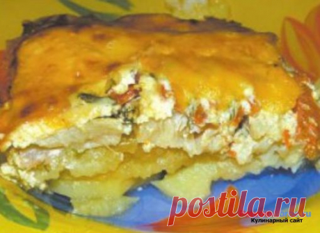 Рыба с картошкой «Услада» рецепт с  » Кулинарные рецепты | Простые и хорошие кулинарные рецепты с фото