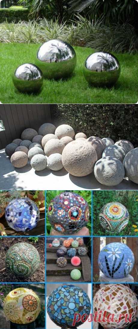 Декоративные шары из цемента для сада. Идеи и мастер-класс