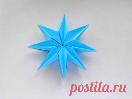 Объемная 3D звезда из бумаги. Модульное оригами
