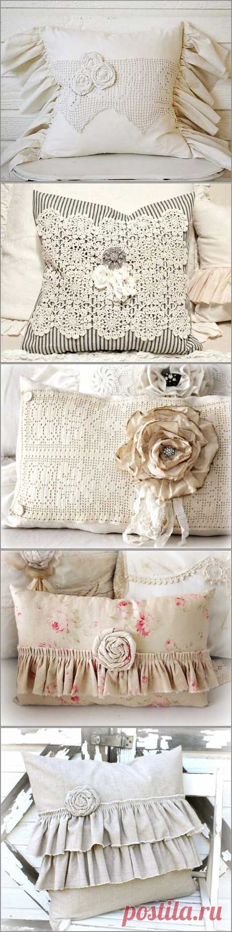 Прекрасные винтажные подушки от Katies Rose Cottage.